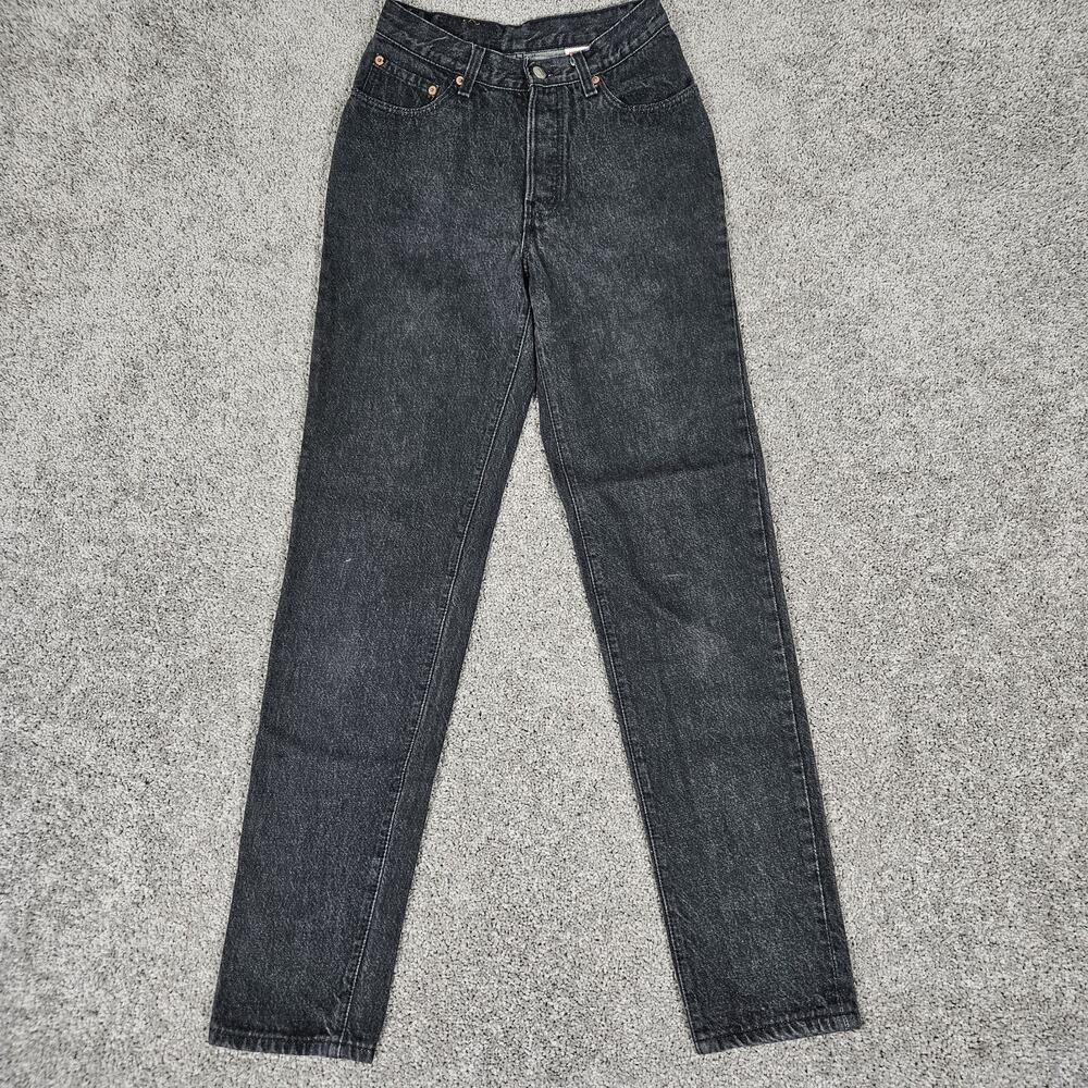 Vtg Levis 501 XX Jeans Women 7 Faded Black Straight Leg Grunge 90s Made in USA